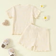 thumbnail image 4 of Little Girls Summer Outfits Toddler Clothes for Girls Bow Print Fly Sleeve Short Sleeved Top Shorts with Bows Baby Girl Baby Clothes, 4 of 9