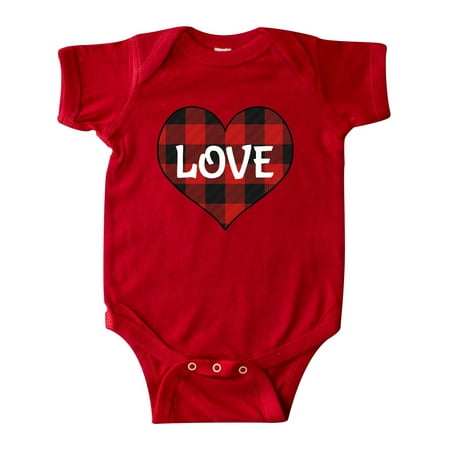 

Inktastic Valentine Buffalo Plaid Love Gift Baby Boy or Baby Girl Bodysuit