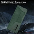 thumbnail image 4 of Dteck Case For Samsung Galaxy Z Fold 5,Military Armor Case with Detachable Pen Slot Shockproof Leather Card Holder Wallet Hybrid PC Kickstand Cover,Green, 4 of 8