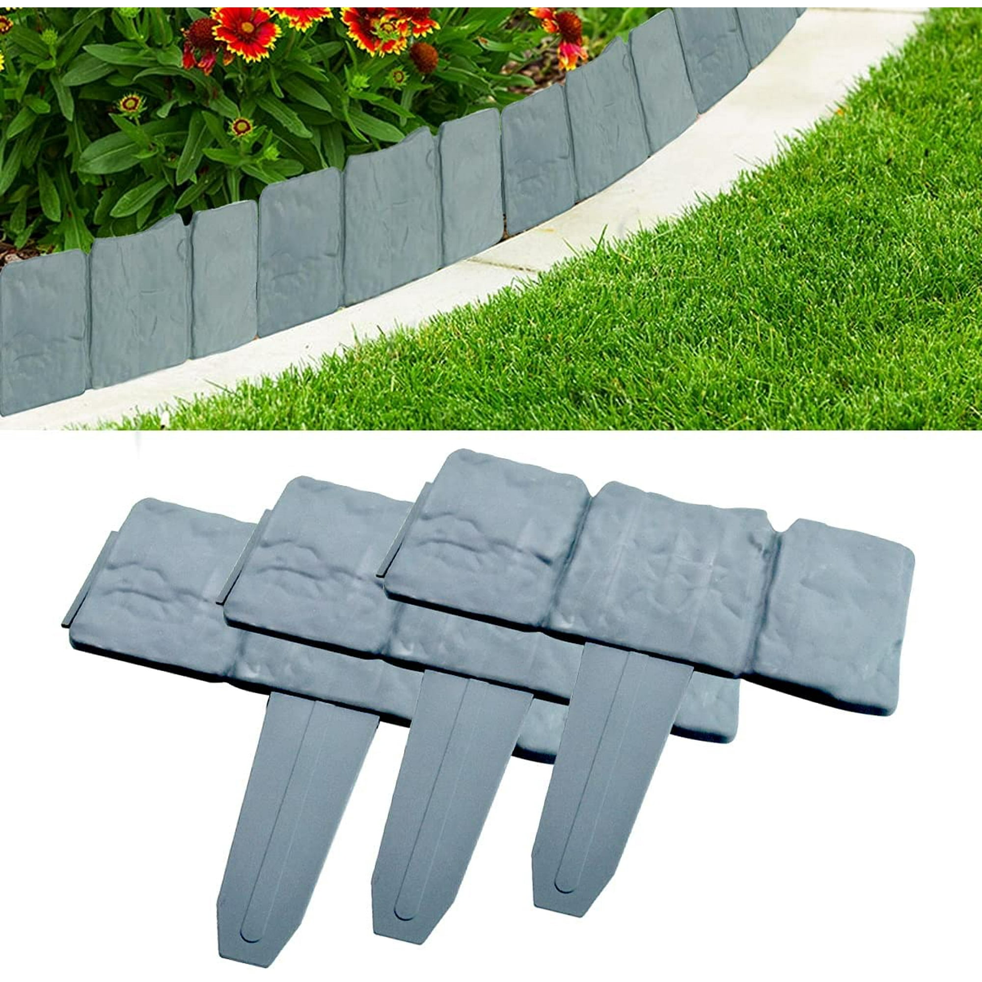 Lasting Beauty® 4' Gray Rubber Curb Landscape Edging Lasting Beauty® 4' Gray Rubber Curb Landscape Edging