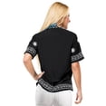 thumbnail image 2 of HAPPY BAY Women's Casual Hawaiian Blouse Shirt Solid Blouses Short Sleeve Dress Tops Tee Button Down Shirts for Women XL plus-size Squid Ink, Floral, 2 of 3