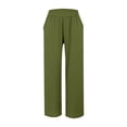 thumbnail image 4 of TRUBKH Cotton Linen Pants Pull On Bottoms Balloon Pants Baggy Pants Baggy Yoga Pants Women Baggy Tapered Pants Women Lounge Pants Beach Palazzo Harem Pants Tall Sweatpants for Women Green M, 4 of 9