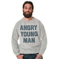 thumbnail image 4 of Angry Young Man Funny Teen Adolescent Men's Big & Tall Crewneck Sweatshirt Brisco Brands 2X, 4 of 5