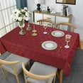 thumbnail image 1 of Table Cloth Leaf Pattern Jacquard Stain Proof Waterproof Wrinkle Resistant Tablecloths for Rectangle Tables Damask Tablecloths for Parties Holiday Picnic, Rectangle 52"x 70" Wine Red, 1 of 6