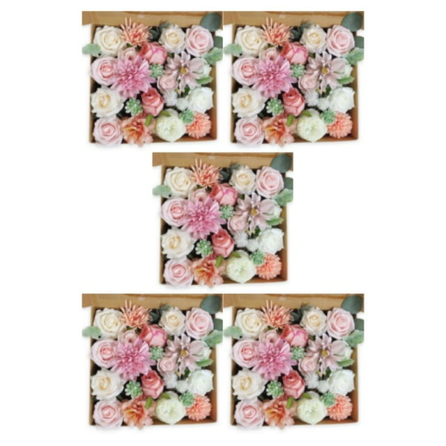 Wweixi Whimsical Blooms Low Maintenance Artificial Flower Collection Realistic pink LH002 5Set