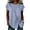 Light Blue, variant on Tops for Women Dressy Casual Cotton Linen Short Sleeve Tops Round Neck Button Shirts with Drawstring Waist Loose White,L