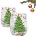 thumbnail image 1 of Vaso de árbol de Navidad, vaso de agua de vidrio de árbol de Navidad colorido y transparente, copas de vino de Navidad, copa de vino sin tallo de árbol de Navidad, tazas de Navidad (2pcs), 1 of 5