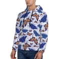 thumbnail image 2 of KLL Butterflies1 Print Mens Hoodie Long Sleeve Casual Pullover Hooded Sweatshirt Fashion Drawstring Hoodies with Pocket-Large, 2 of 6