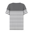 thumbnail image 5 of FcBaudy Hauts pour Femmes, Chemisiers et Chemises à Manches Courtes à Col en V, Blouse à Manches Courtes Imprimée pour Femmes, Col Rond, Blouse Décontractée pour Femmes, 5 of 5