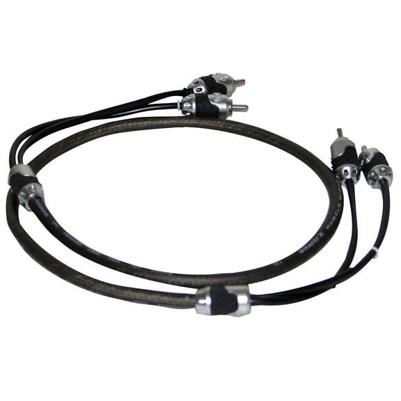 BRAND-X XXL15RCASQ - 1'.5" Foot Hi-End Black/Silver Stereo RCA Cable