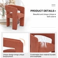 thumbnail image 3 of Foredo Modern Comfy Fabric Living Room Chair, Linen Barrel Lounge Chair, Decorative Chair with Armrests and Backrest, Leisure Accent Chair Suitable for Bedroom, Orange, 3 of 7