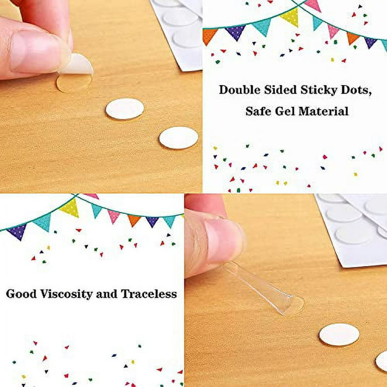 560 Pieces Double Sided Sticky Stickers Dots Removable Round Putty Clear  Sticky Tack No Trace Sticky Putty Waterproof Small Stickers for Festival  Decoration School (10mm, 560) 