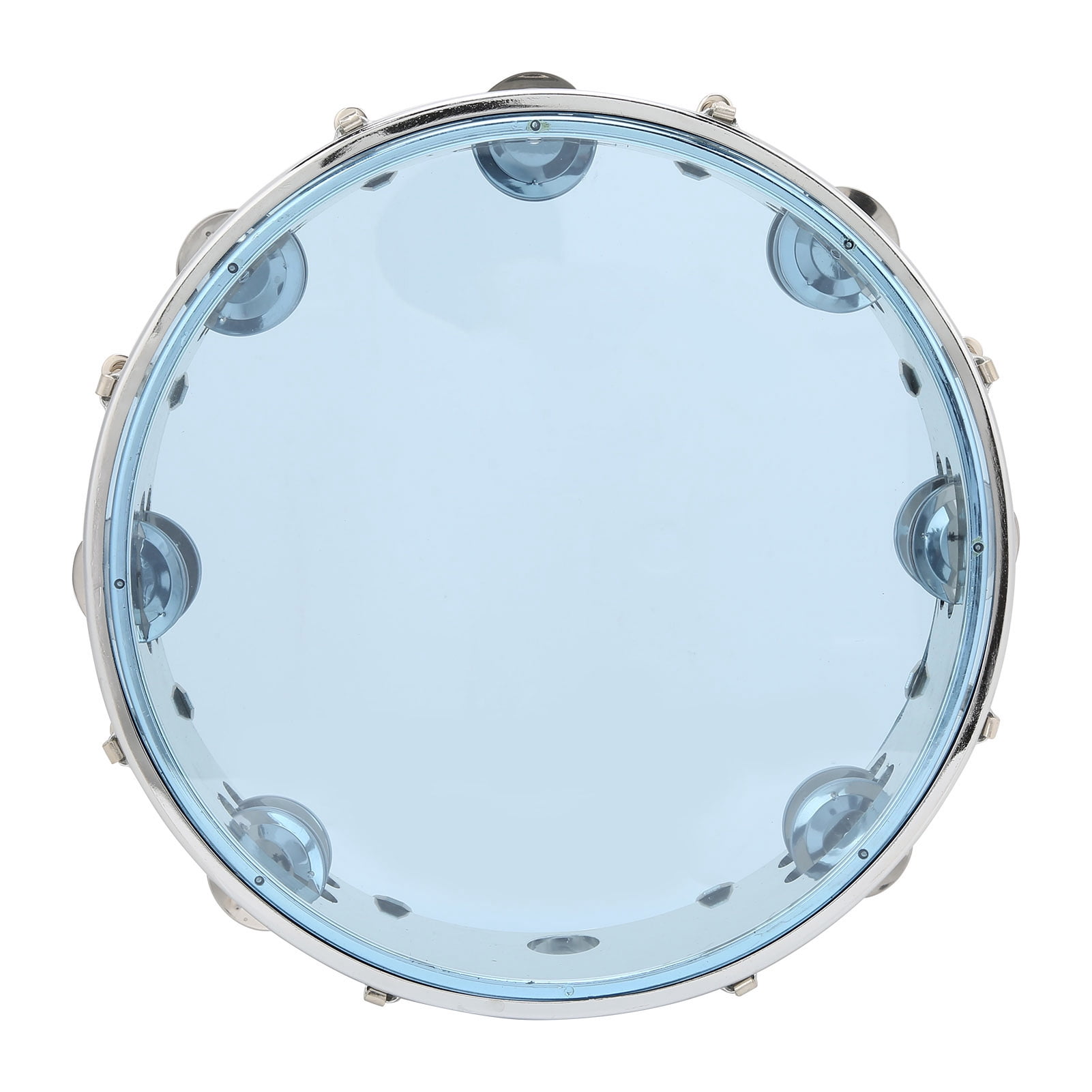 Hand Held Jingles Adjustable Double Row 10in Tambourine Percussion Instrument Attractive Sound for Party Karaoke