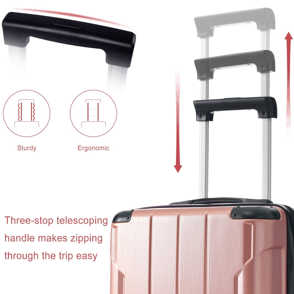 DECMAY 20" Hardshell Carry-On Luggage with 2 Packing Cubes, ABS Spinner Wheels & TSA Lock