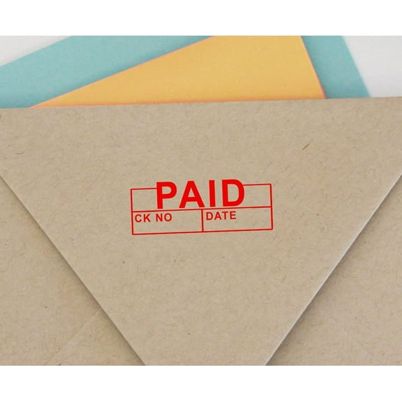 PAID Self Inking Rubber Stamp Custom Colop Office Stationary P20 Mini Stamper