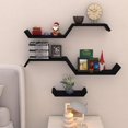 thumbnail image 6 of Black Floating Shelves for Wall Shelf for Bedroom,Repisas Flotantes De Pared, Waterproof Solid Wood Floating Shelves Bathroom，Small Relief Textures,for Bathroom,Bedroom,Living Room, Kitchen, 6 of 7