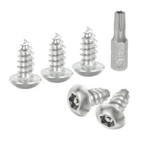 10pack M5 x 12mm Button Head Torx Security Sheet Metal Screws with T25 Bit