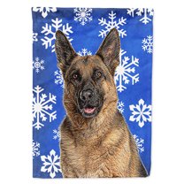 Winter Snowflakes Holiday German Shepherd Garden Flag