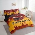 thumbnail image 3 of jejeloiu American Football City Twin Bedding Sets,7-Piece,Rugby Helmet Bedding Comforter Set,Red Orange Sheet Sets For Boys,Lightweight Room Decoration Reversible, 3 of 7