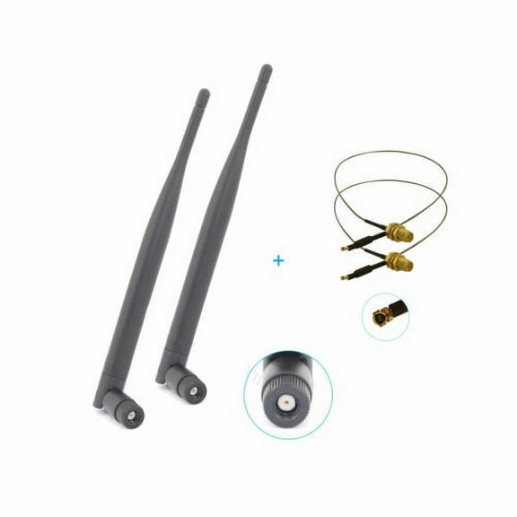 New 2 6dBi RP-SMA WiFi Antennas   2 12'' U.fl Cable For Mod Kit Linksys WRT400N