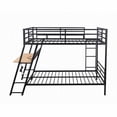 thumbnail image 4 of Full Size Metal Bed Frame with Built-in Desk, 2 Drawers & Light, Black for Bedroom, 4 of 26