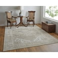 thumbnail image 3 of 8' X 10' Tan Brown And Ivory Floral Power Loom Distressed Area Rug, 3 of 9