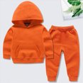 thumbnail image 2 of CAUYDY 10Y 11Y 12Y 13Y 14Y Children Fall Winter Outfits Long Sleeved Top and Elastic Pants 2Pcs Leisure Clothing Sets Gift for Kid Orange for Sizes 10-11 Years, 2 of 4