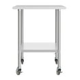 thumbnail image 6 of Flash Furniture 30x48 Portable Prep and Work Table with NSF Certified 18 Gauge Stainless Steel Top Shelf, Galvanized Steel Undershelf, 4 Casters with 2 Locking, 6 of 8