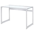thumbnail image 4 of Hartford 47-inch Glass Top Writing Desk Chrome, 4 of 10