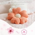 thumbnail image 3 of COOKCOK Flower Pillow, 15.7" Flower Shaped Throw Pillow, Daisy Plush Floor Pillow Seat Cushion Cute Aesthetic Decorative Throw Pillows for Bed Home Sofa Chair Couch Decor, Orange, 3 of 6