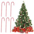 thumbnail image 2 of EZPXFCI 6 Pack Christmas Plastic Candy Cane 5.9 Inch Christmas Tree Hanging Ornament Decoration Twisted Tree Candy Cane Ornament for Xmas Holiday Party Decorations (Red and White), 2 of 8
