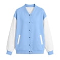 thumbnail image 3 of Trikvn Women's Varsity Jacket Color Block Baseball Jackets Button Down Long Sleeve Casual Outerwear Vintage Streetwear Coats Lightweight Pockets Fall Fashion, 3 of 6