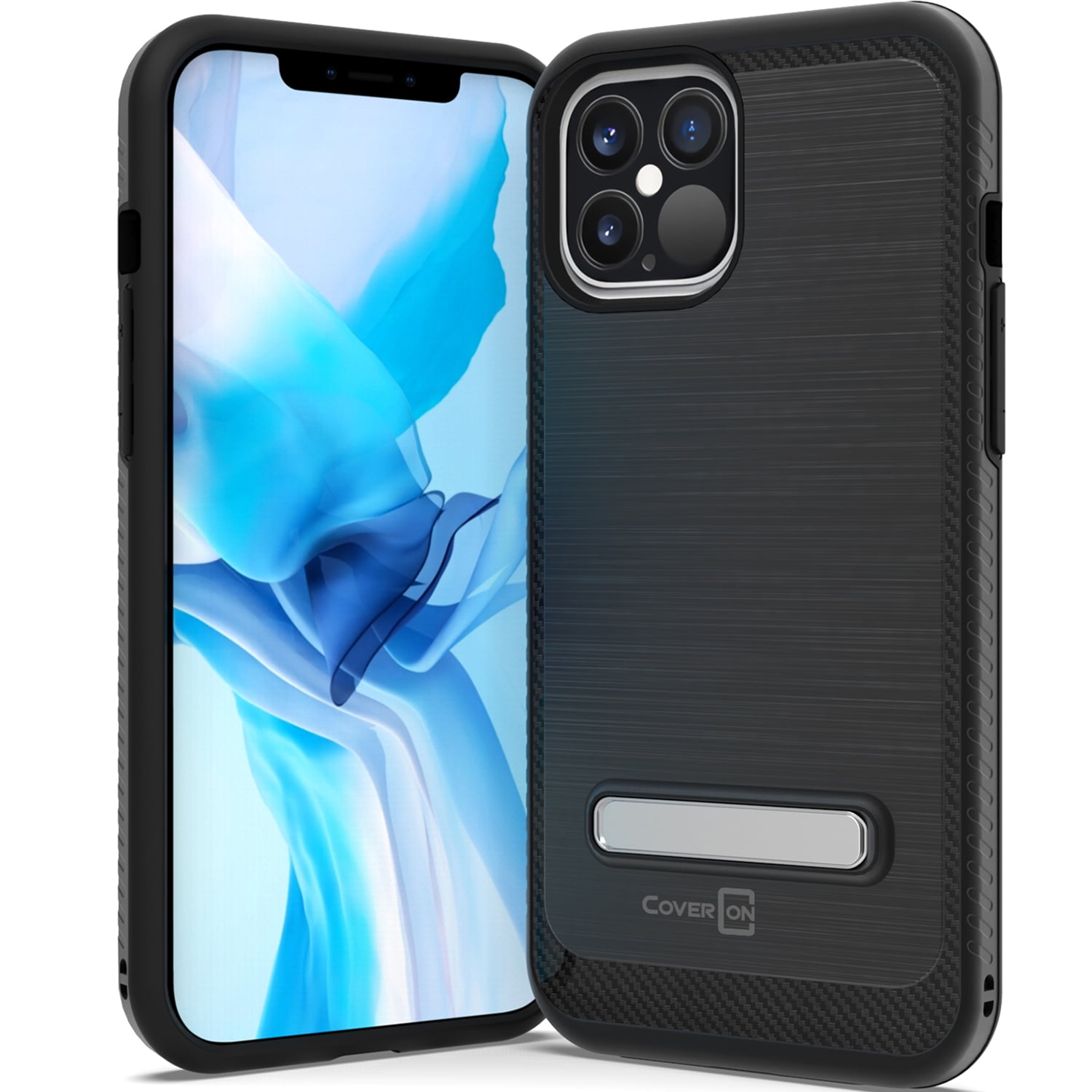 CoverON Apple iPhone 12 Pro Max Case (6.7"), Slim Metal Kickstand