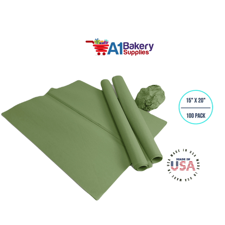 A1 Bakery Supplies Emerald Green Tissue Paper 15 Inch X 20 Inch - 100  Sheets Premium Tissue Paper Made in USA