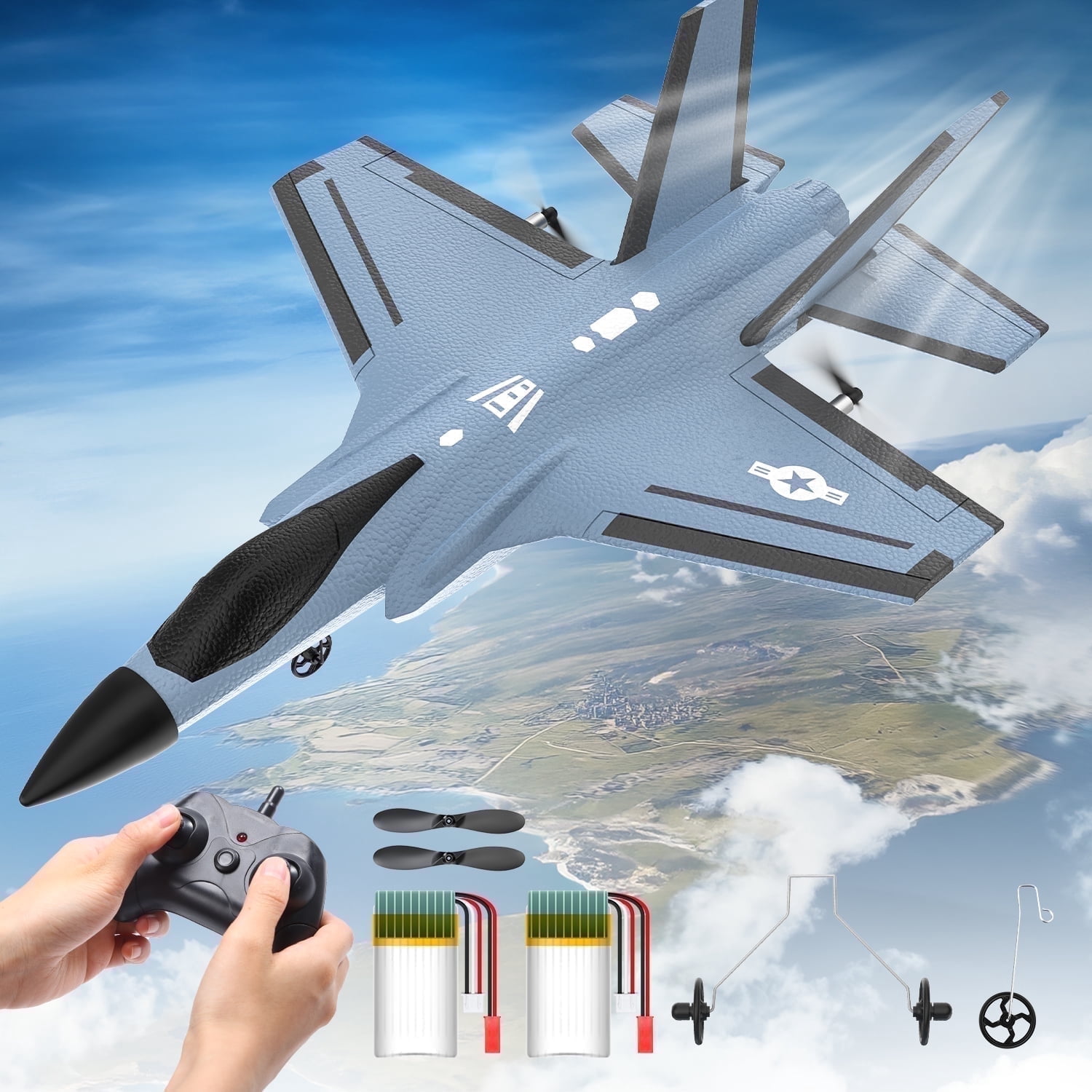 JoyStone F35 Foam RC Airplane for Beginner, 2 Channels 2.4 GHz RC Plane Toy, Easy to Fly RC Glider for Kids Boys Girls Adults