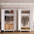 thumbnail image 2 of Polup 71" Tall Modern Armoire Wardrobe Closet with Hanging Rod, Clothing Storage Cabinet,White Steel Assembly, 2 of 7