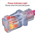 thumbnail image 3 of Clear Power 12/3 SJTW 50 ft Extension Cord with Lighted Connector, Pink, CP10103, 3 of 8