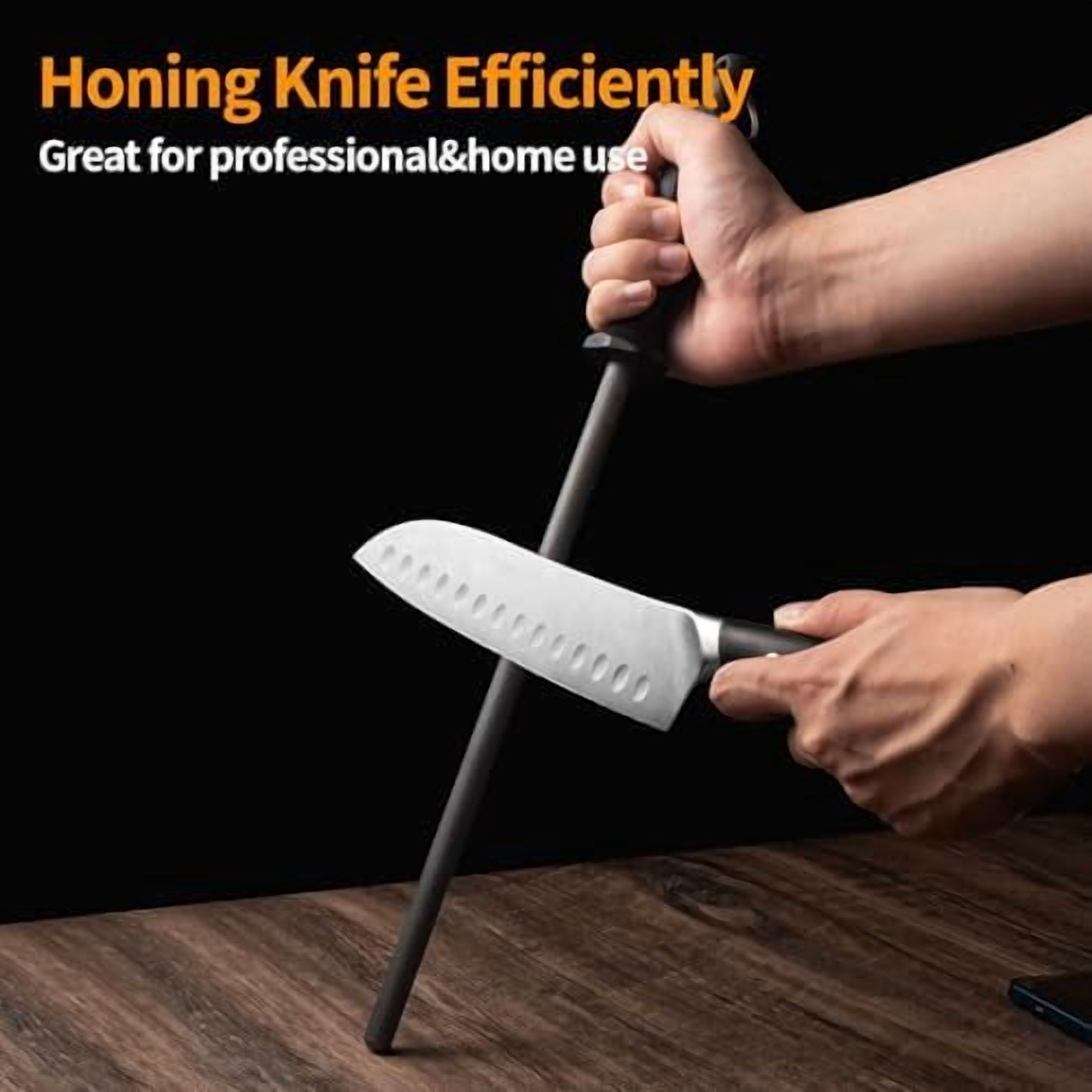 Efficient 12 Inch Honing Steel Sharpening Rod Knife Sharpener Steel For Kitchen Knives High Hardness, Honing Rod With Gift Box$$Home Decor, Kitchen, & Other