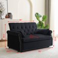 thumbnail image 2 of Bellemave 55" Pull Out Sleeper Sofa Bed, Sleeper Loveseats Sofa Couch with Adjustable Backrest, 2 Caster Wheels and 2 Lumbar Pillows for Living Room Bedroom Apartment Office (Black), 2 of 9