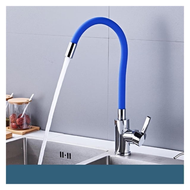 Silica Gel Nose Kitchen Sink Faucet Multiple Colors Available Hot Cold Water Mixer Tap Any Direction Rotating Deck Mount ,Easy to Install