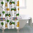 thumbnail image 4 of Cartoon Tractors Hay Bales White Pattern Shower Curtain 36"x72" ,Bathroom Decorative Shower Curtains Set with 12 Hooks,Modern Waterproof Washable Shower Curtain, 4 of 6
