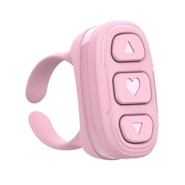 Bunblic Contrôleur de Bout de Doigt Télécommande, Tourne-Page Compact, Accessoires, Tourne-Page d'Application Télécommande de Doigt pour Cellulaire Rose