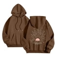 thumbnail image 3 of Women Sweatshirts Sunset Hoodie for Women | Beach Cozy Oversized Sweatshirt for Coastal and Surf Style Brown M, 3 of 5