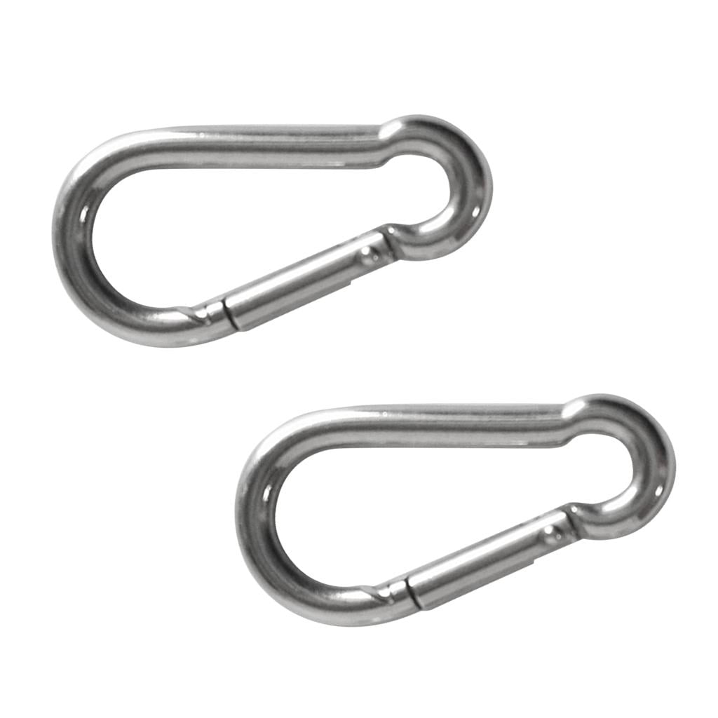20 Pcs Small Carabiner Hook Spring Snap Hook 304 Stainless Steel Clips,1.57 Inches Length Mini Spring Buckle for Keychain Rope 