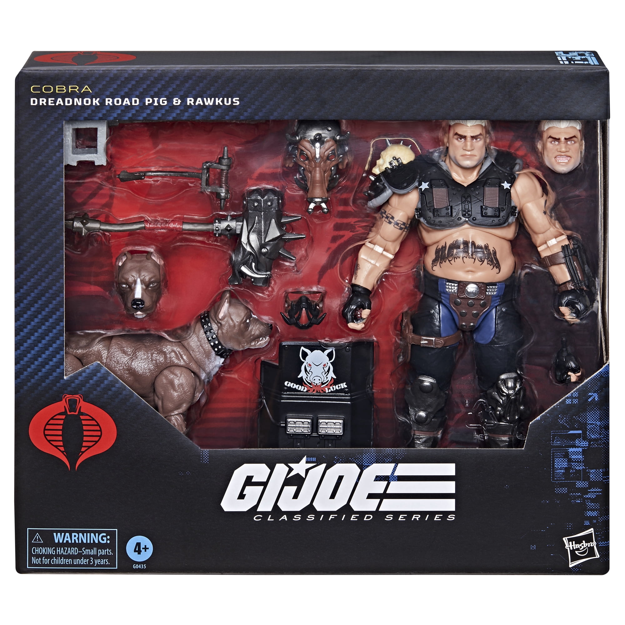 G.I. Joe Classified Series #135, Dreadnok Road Pig & Rawkus, 6” Action Figure & Pitt Bull