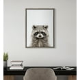thumbnail image 5 of Kate and Laurel Sylvie Raccoon Color Framed Canvas Wall Art by Simon Te of Tai Prints, 18x24 Gray, Minimalistic Animal Art Wall Décor, 5 of 6