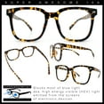 thumbnail image 2 of Nerdy Large Horn Rim Rectangular Blue Light Filtering Computer Eyeglasses Tortoise, 2 of 8
