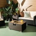 thumbnail image 3 of Costway 32"x 20" Propane Rattan Fire Pit Table Set w/ Side Table Tank & Cover 40,000 BTU, 3 of 9