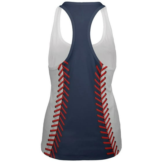 Old Glory - Baseball League Navy Blue and White All Over Womens Work ...