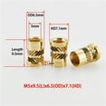 thumbnail image 2 of Brass Hot Melting Insert Knurled Nut Thread Heating Molding Injection Embedment T-type Nuts Electrical M2 M4 M5 M6 M8, 2 of 7